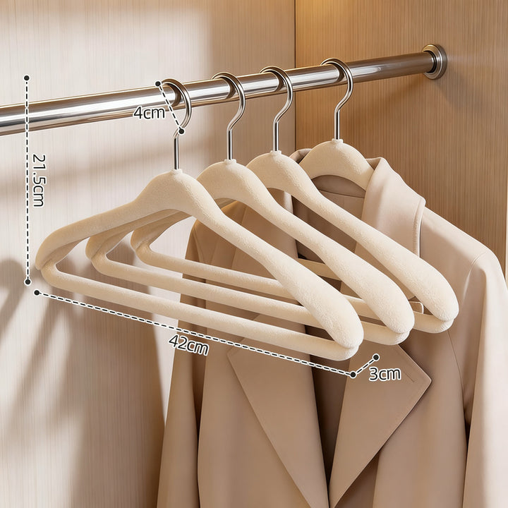 Flocked hangers, non-slip, wide shoulders