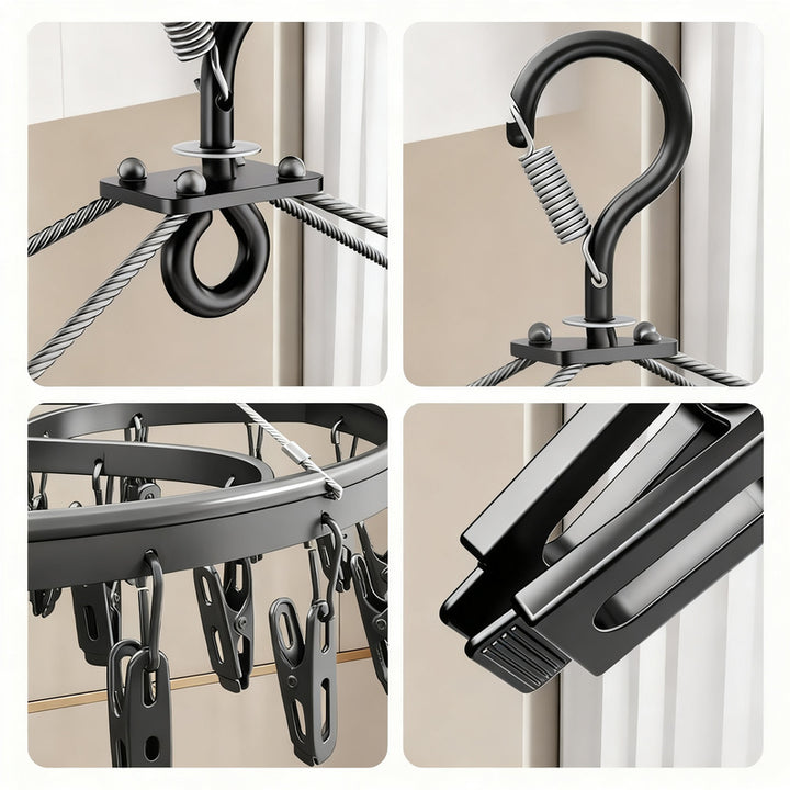 Sock drying rack with multiple clips