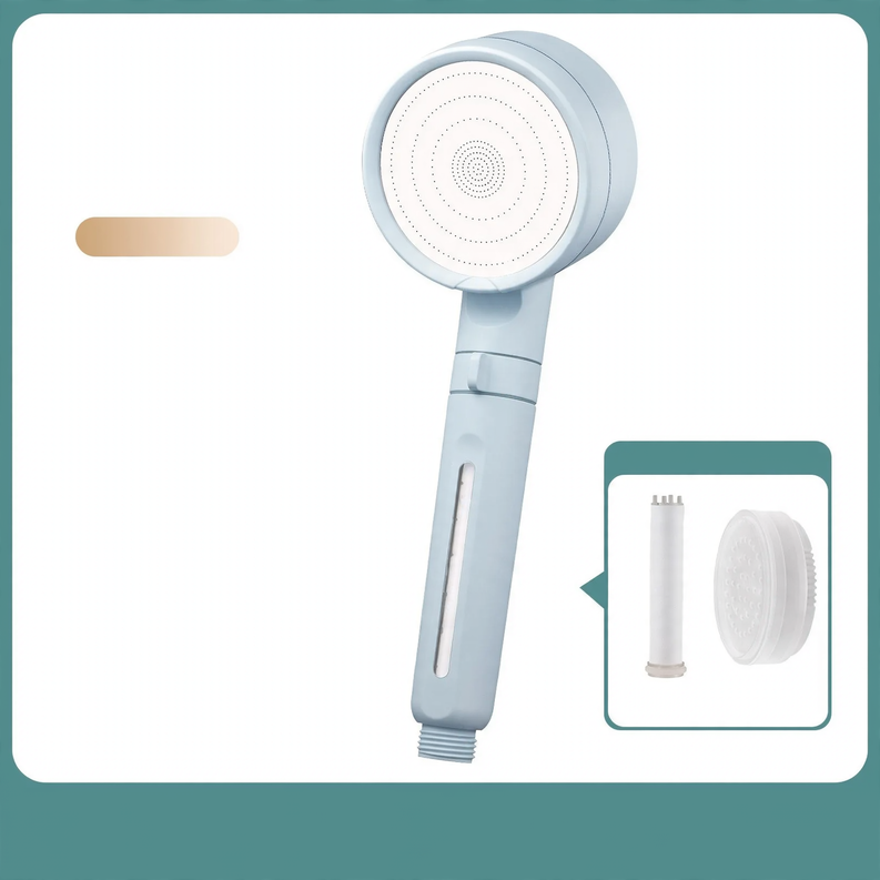 Shower head with filtration system and rain function