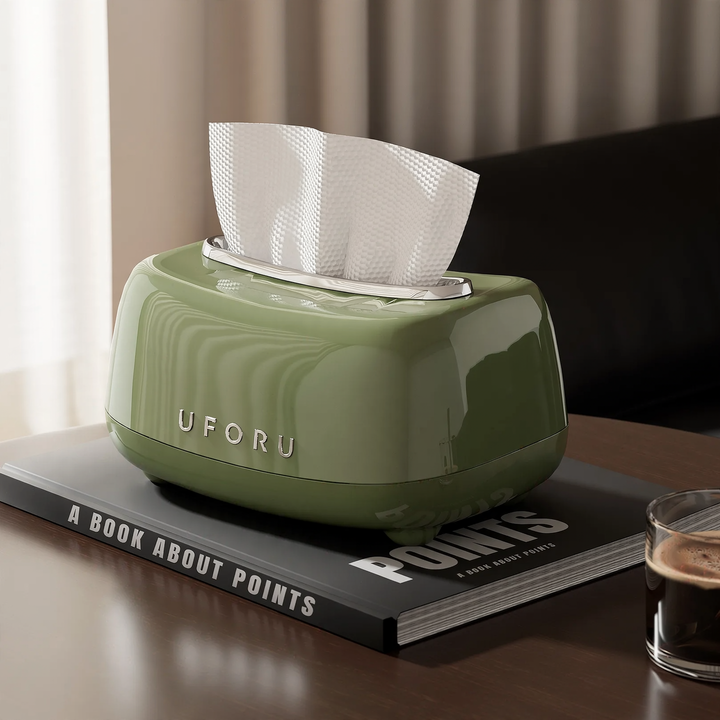 Tissue box with spring mechanism, waterproof