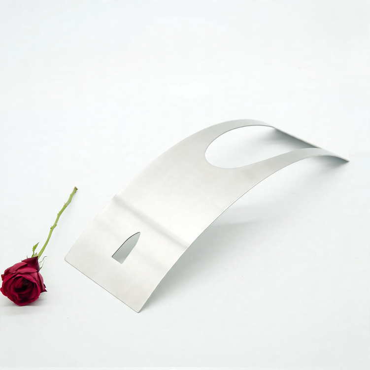 Stainless steel wine bottle holder, arc shape