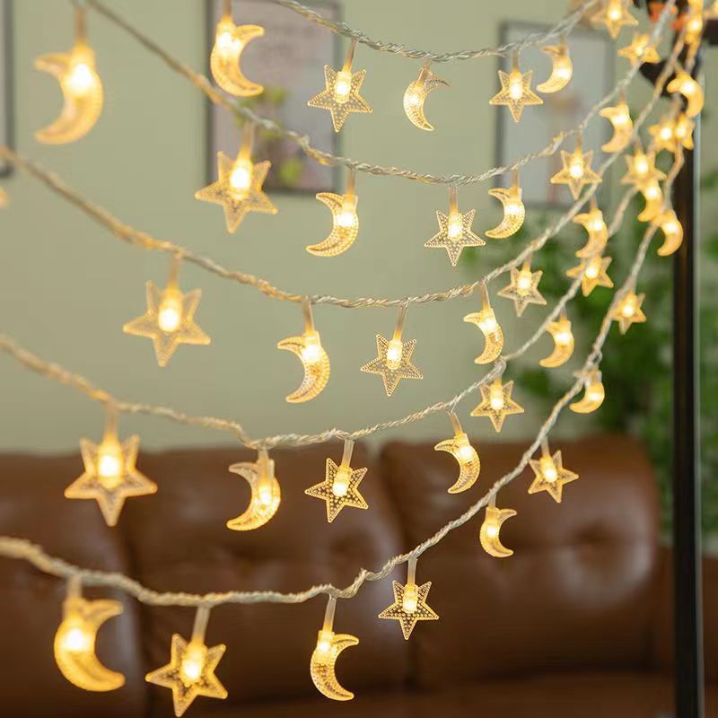 Solar string lights with stars and balls, 3.5 m