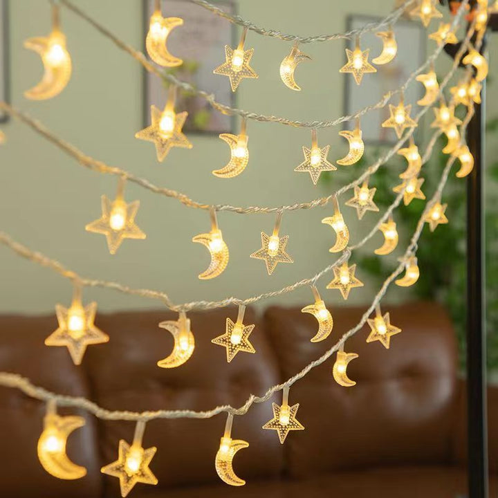 Solar string lights with stars and balls, 3.5 m