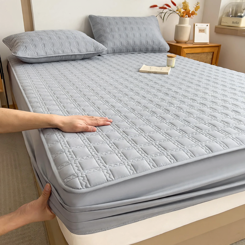 Fitted sheet, synthetic, padded