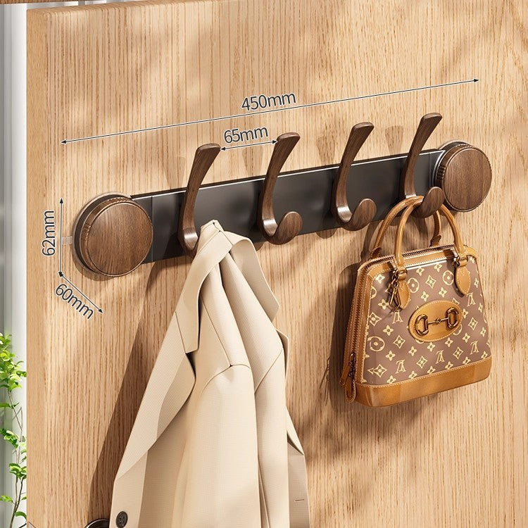 Suction cup wall hook with walnut wood look