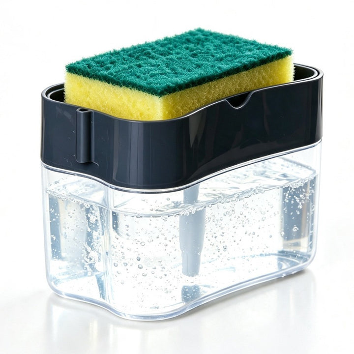 2-in-1 sponge brush holder with soap dispenser