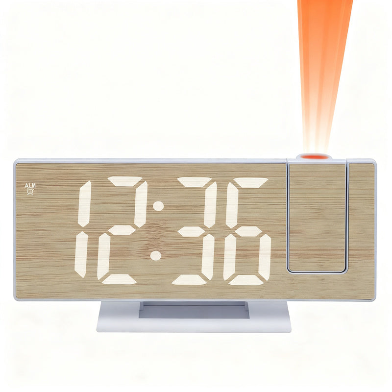 LED projection clock with light sensor