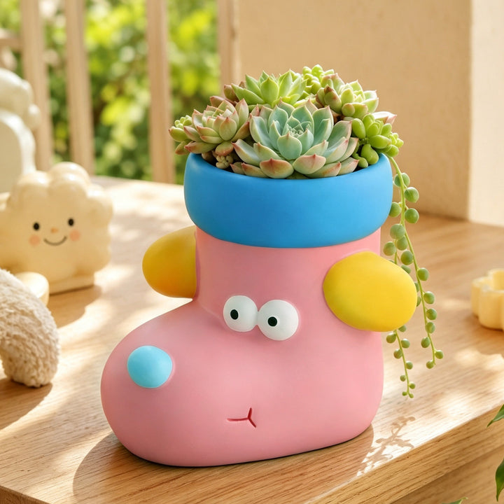 Cartoon flower pot in sock shape