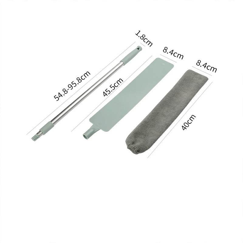 Retractable dusting wand for crevices and corners