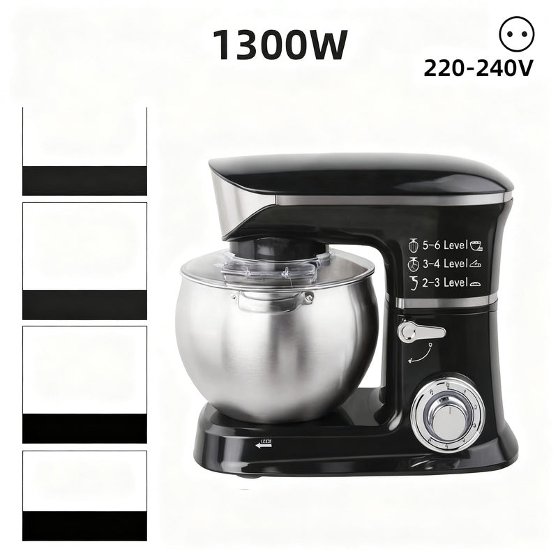 Kitchen machine 5 L, stainless steel, multiple plugs