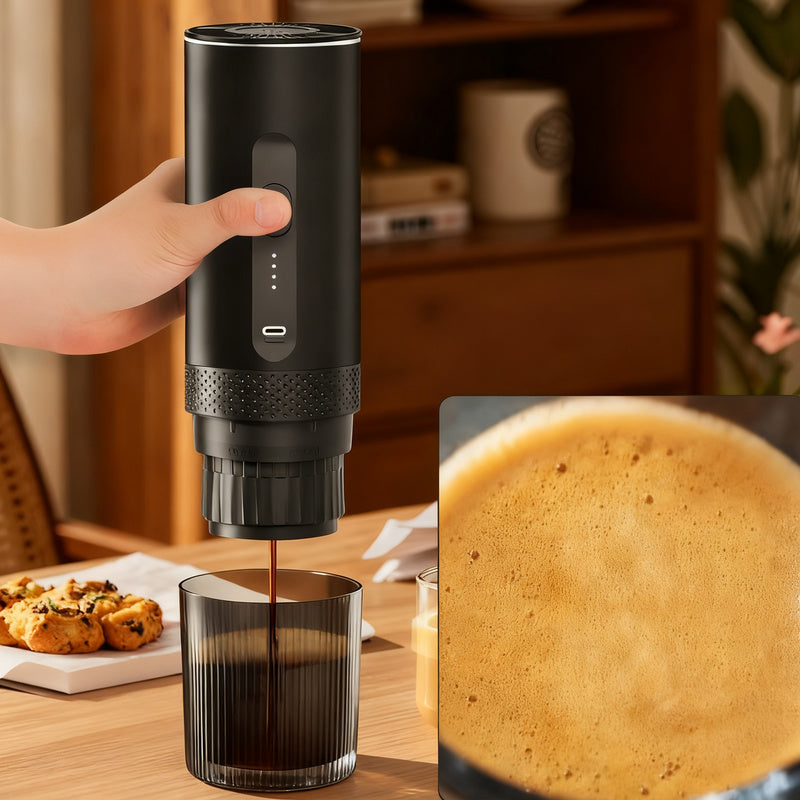Portable espresso coffee machine with battery, 0.5 L