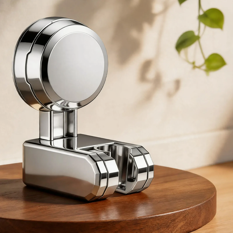Showerhead holder with strong suction cup, hole-free