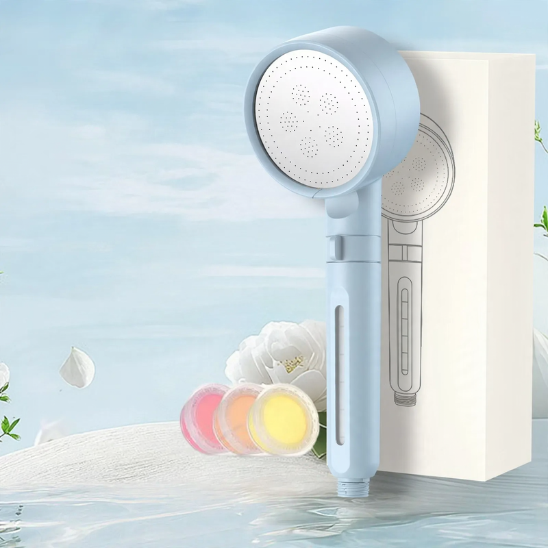 Shower head with filtration system and rain function