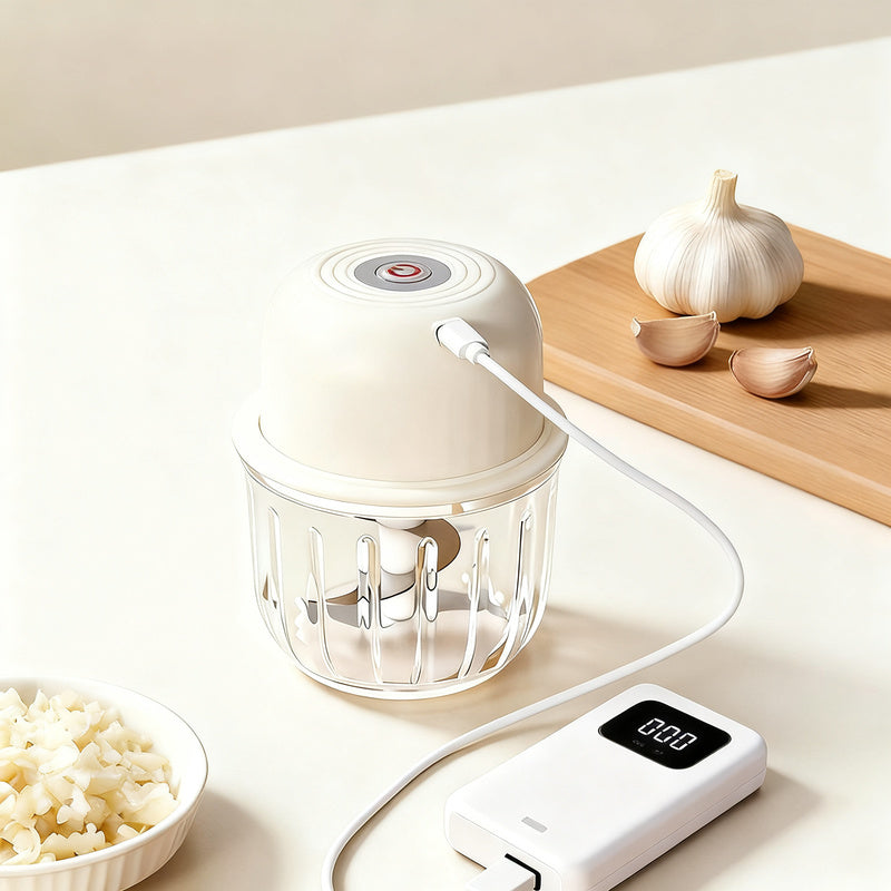 Electric garlic chopper, portable