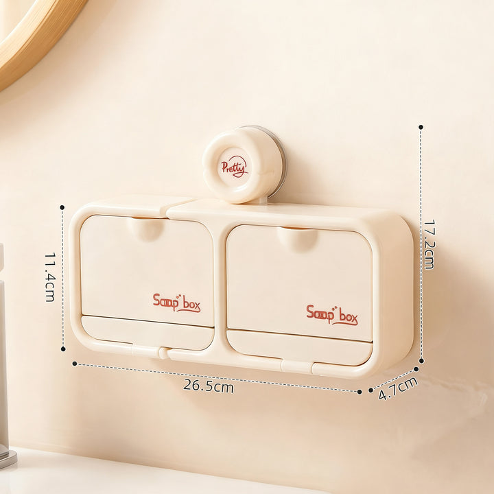 Wall-mounted soap dish with suction cup