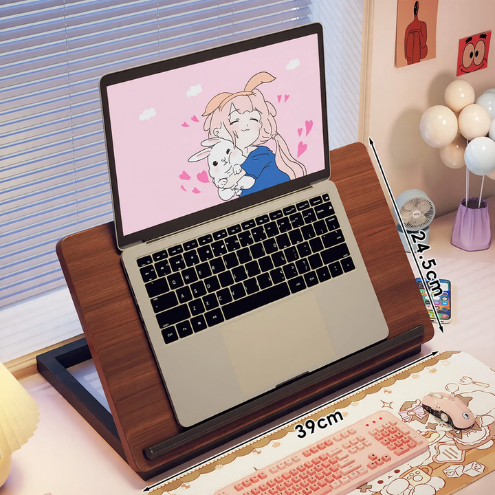 Wood Laptop Stand with Desk Organizer