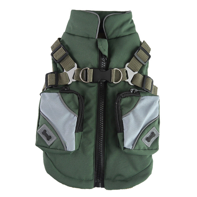 Dog jacket with zipper, polyester