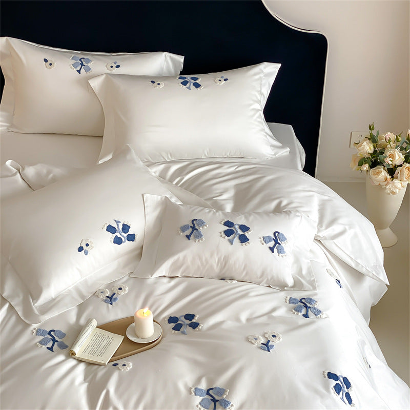 Cotton bedding set, long-staple cotton, 4-piece