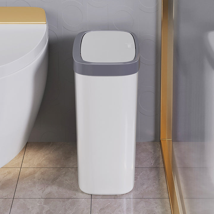 Narrow plastic trash can for bathroom and kitchen