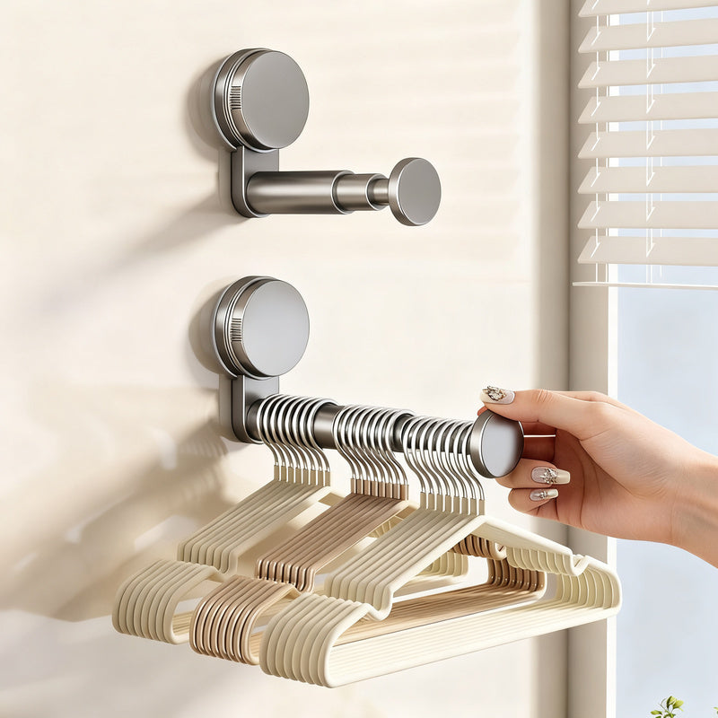 Extendable clothes rail, ABS, wall-mounted