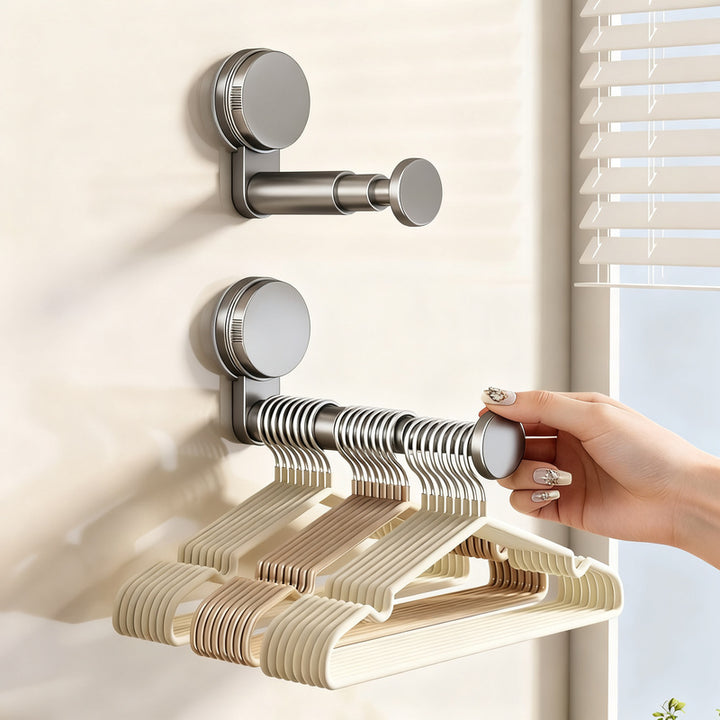 Extendable clothes rail, ABS, wall-mounted