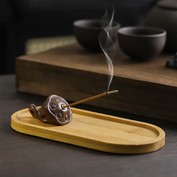 Lotus bud incense holder, plastic