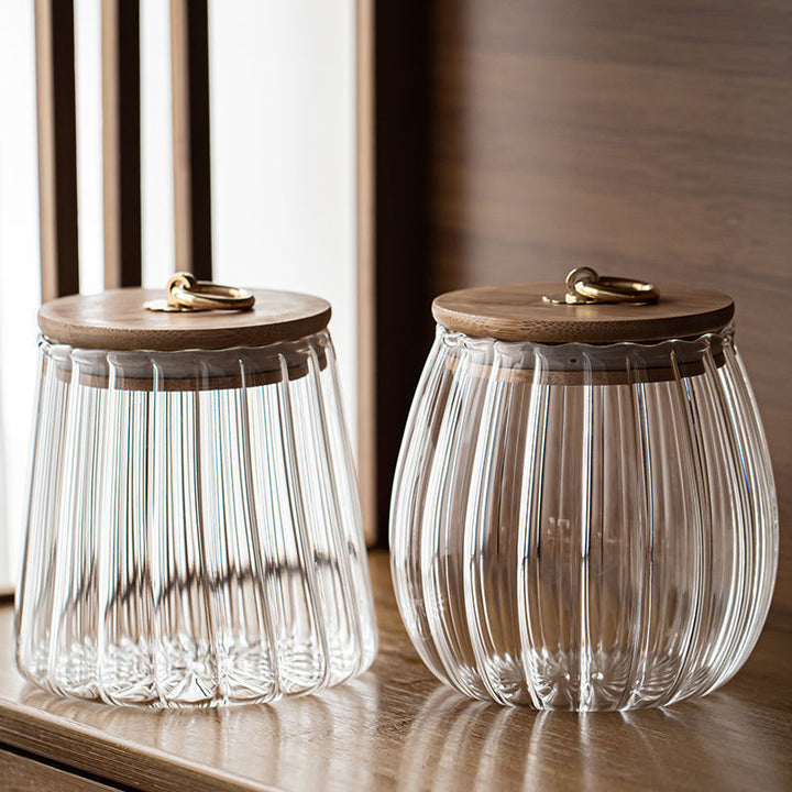 Flower-shaped glass storage, transparent, modern