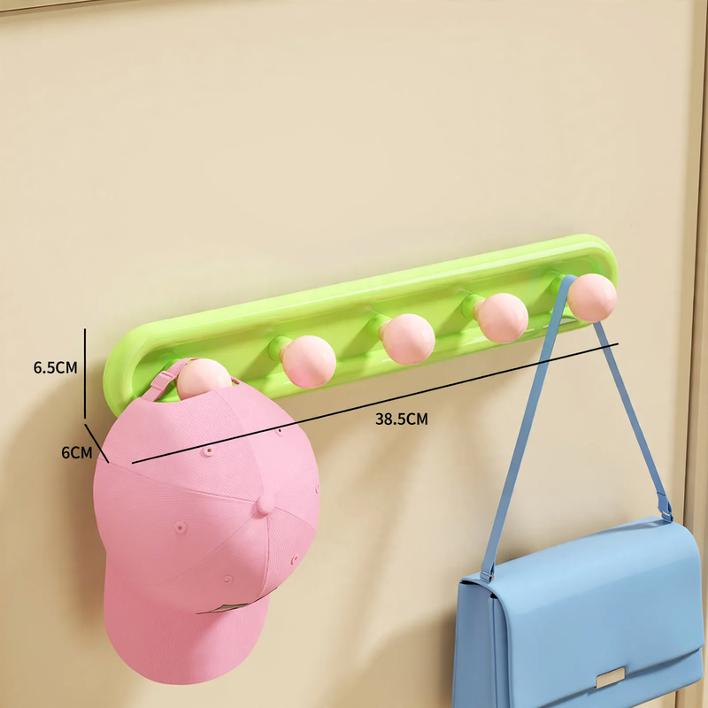 Towel holder with 5 hooks, suction cup or adhesive