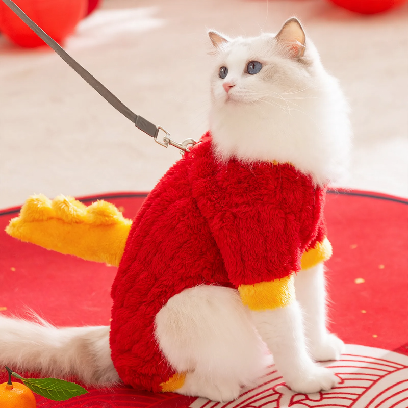 Four-legged fleece suit for cats
