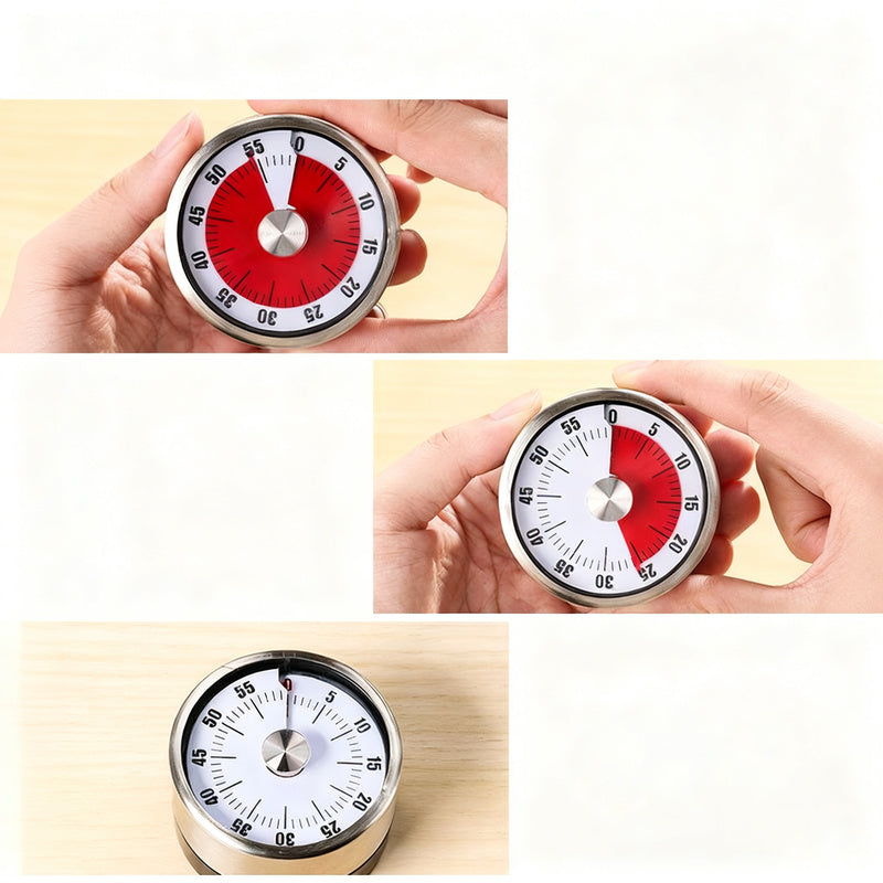 Mechanical kitchen timer with magnet holder