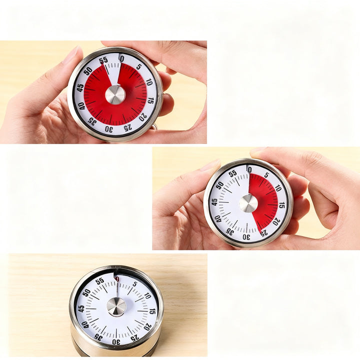 Mechanical kitchen timer with magnet holder
