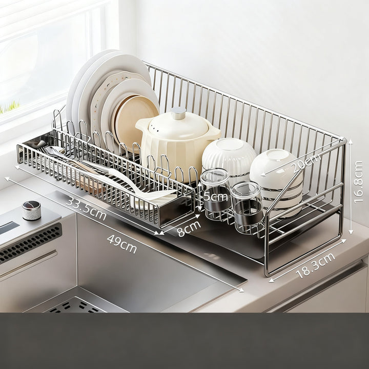 Carbon steel dish rack with accessories, modular