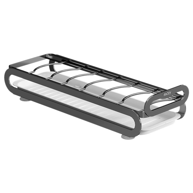 Extendable dish rack for kitchen cabinets