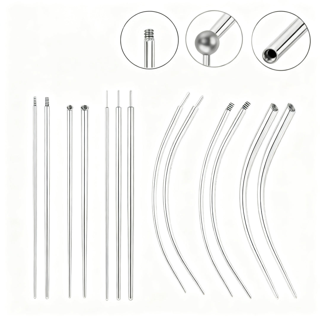 Titan-Piercing rod, flat base, internal thread