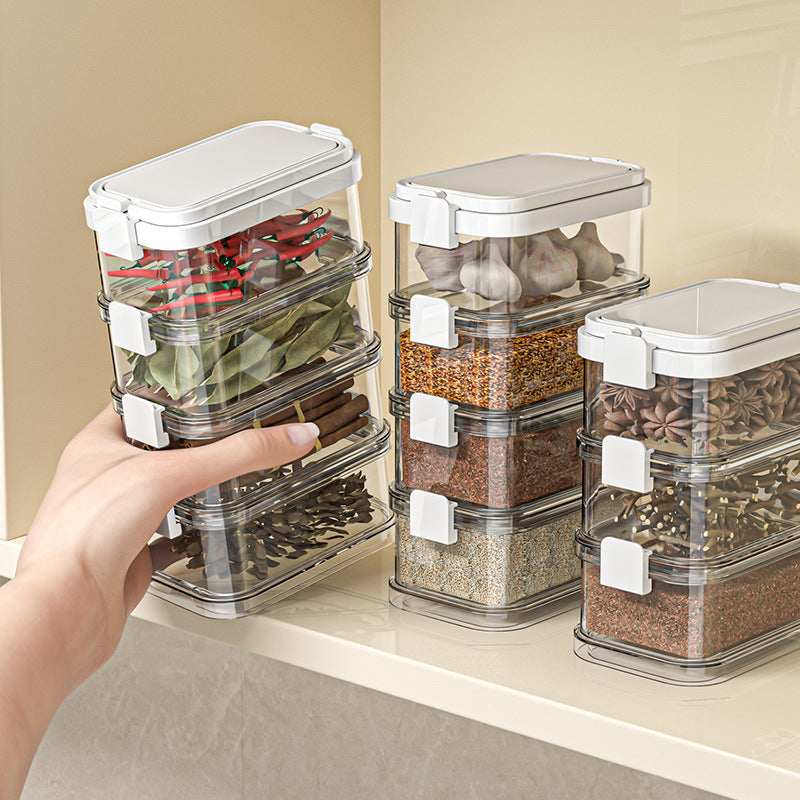 Spice container with lid, stackable, 301–500 ml
