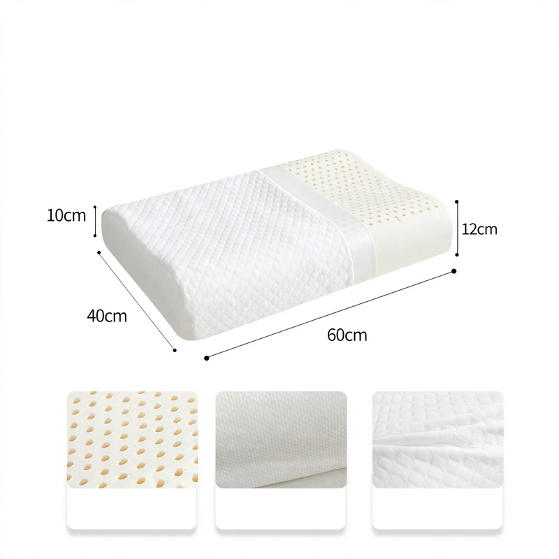 Natural latex pillow with massage function, 40×60 cm