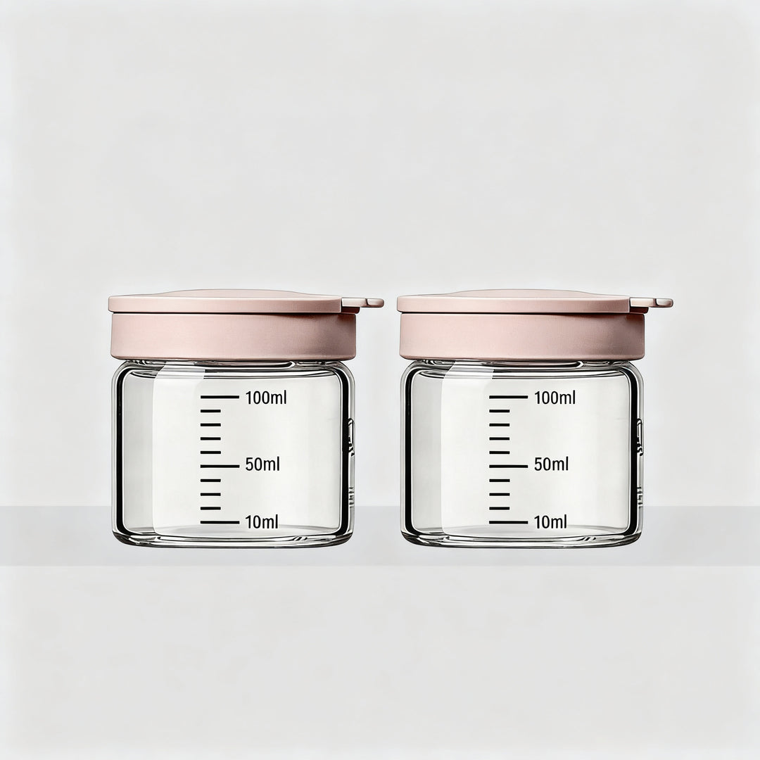 Borosilicate glass storage jar with measurement scale