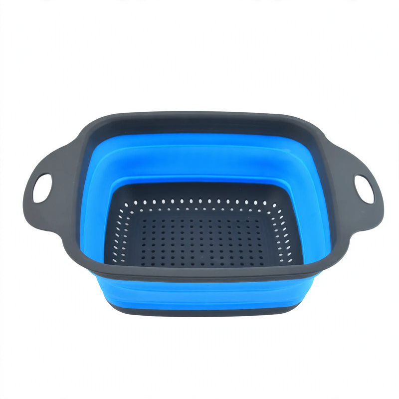 Folding vegetable bowl with strainer