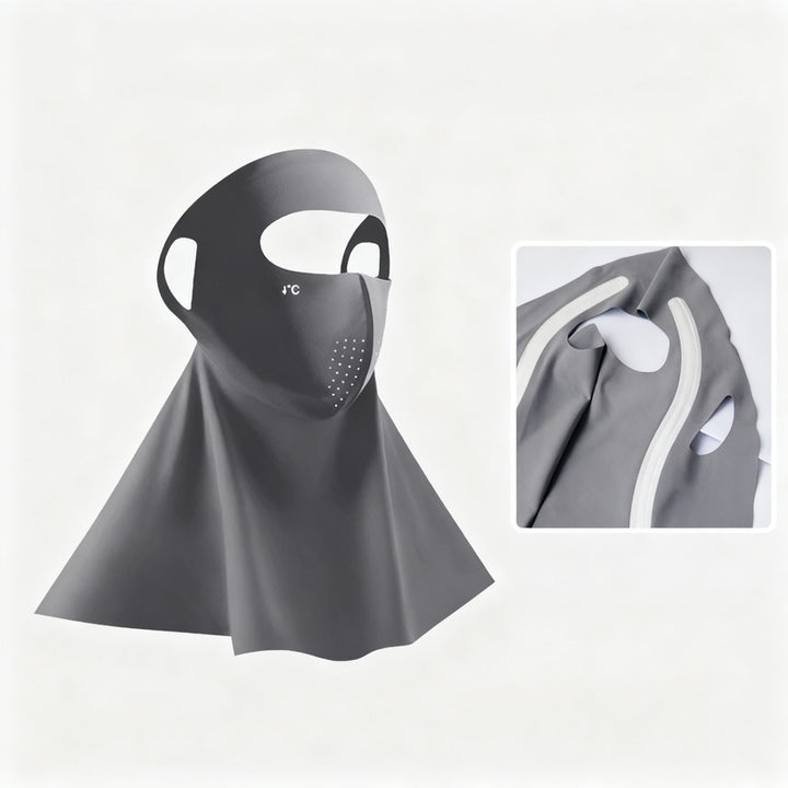 UV protection face mask with ear loops and neck protection
