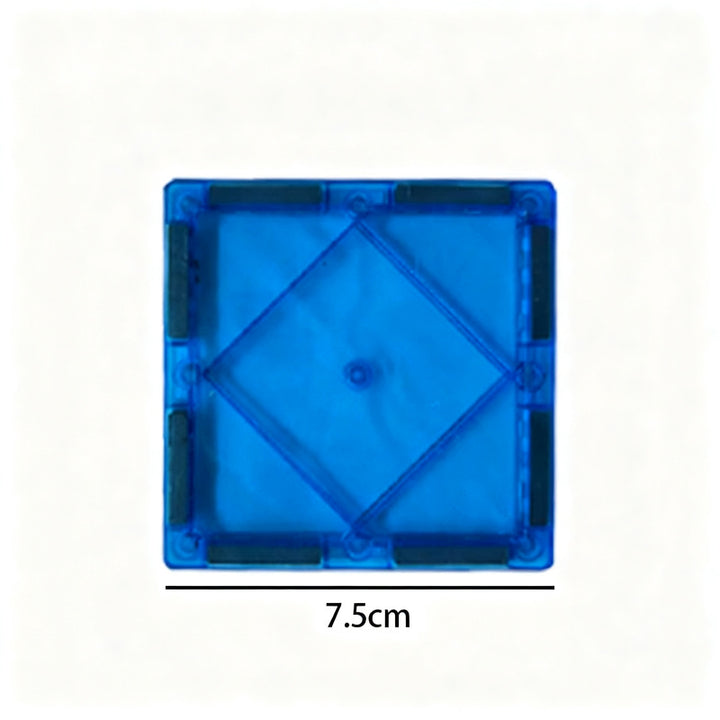 Magnetic building tiles in different shapes