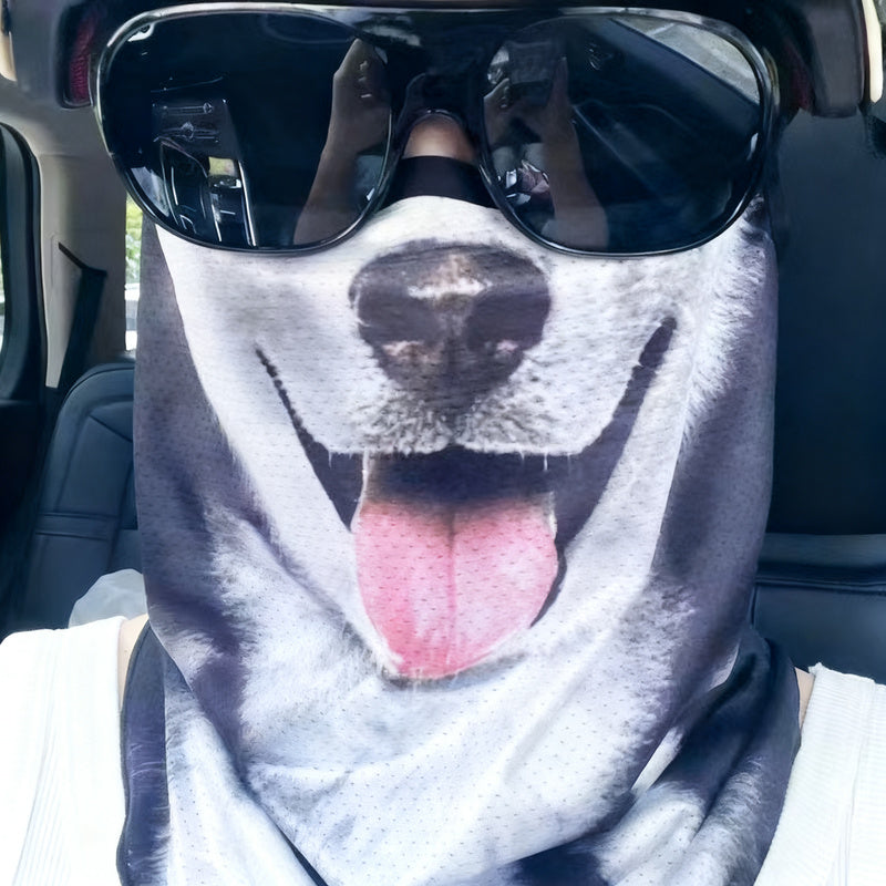 Bicycle sun protection mask with animal motif