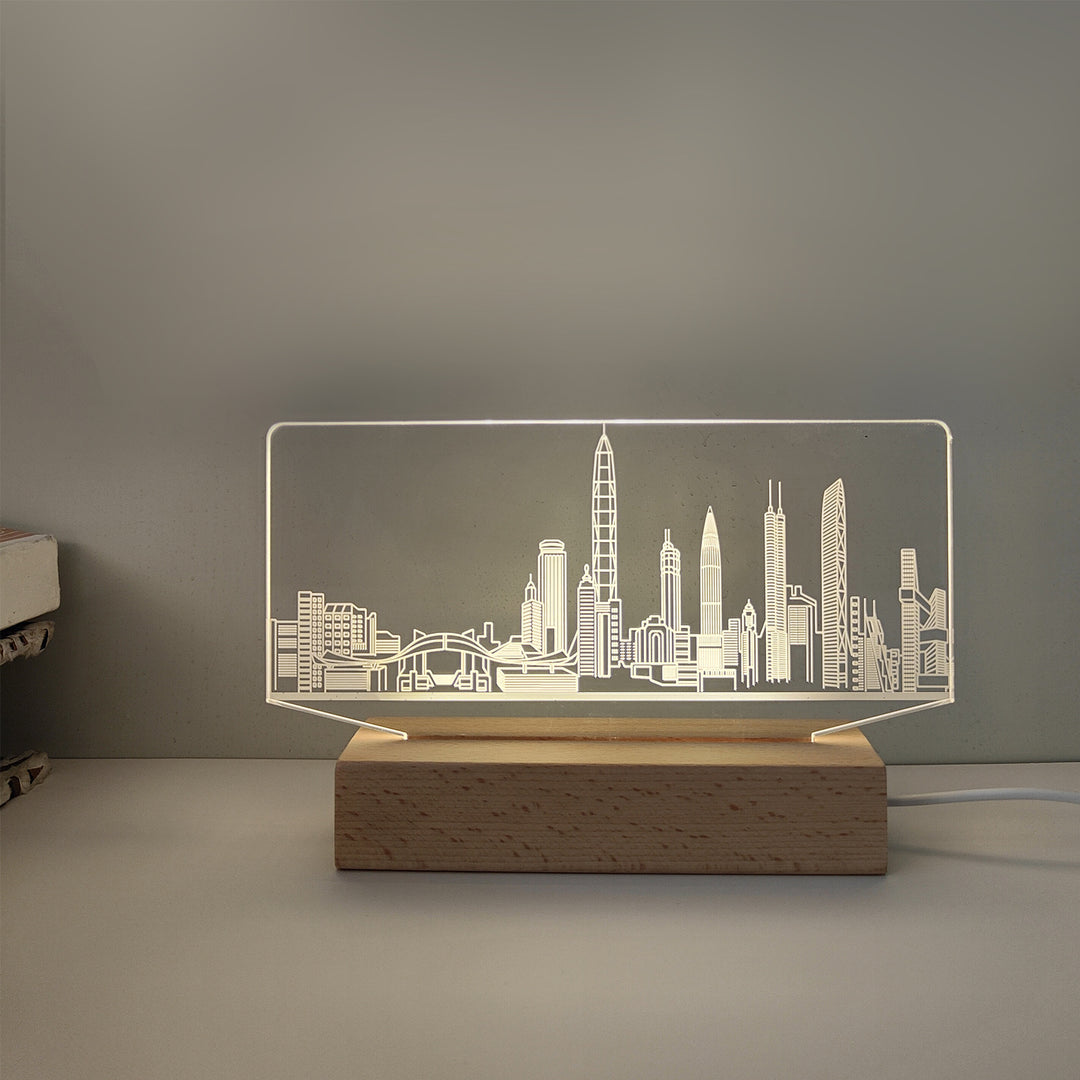 3D Architecture Night Light with Acrylic Screen