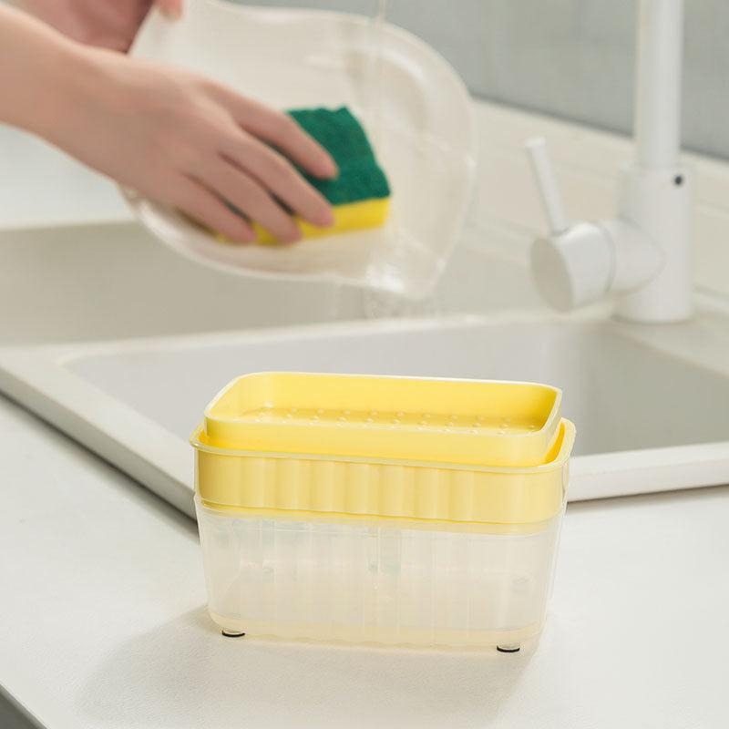Dish soap dispenser with sponge holder