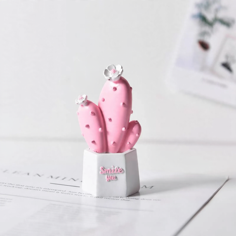Cactus decor made of resin, painted