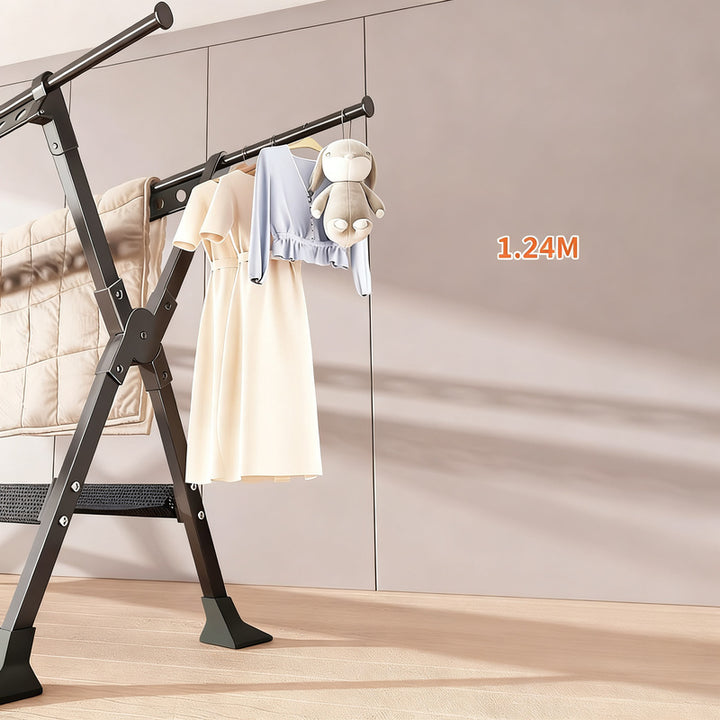 Foldable drying rack made of aluminum, 1.36–2.5 m