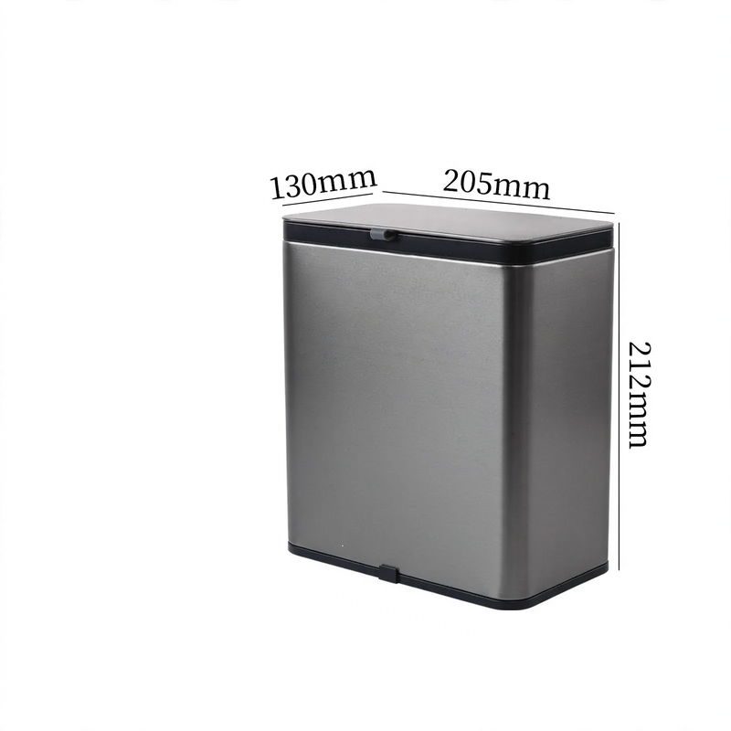 Stainless steel waste container, cylindrical