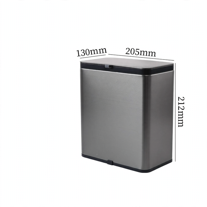 Stainless steel waste container, cylindrical