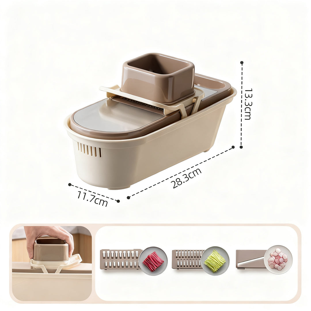 Multifunctional vegetable cutter with hand protection
