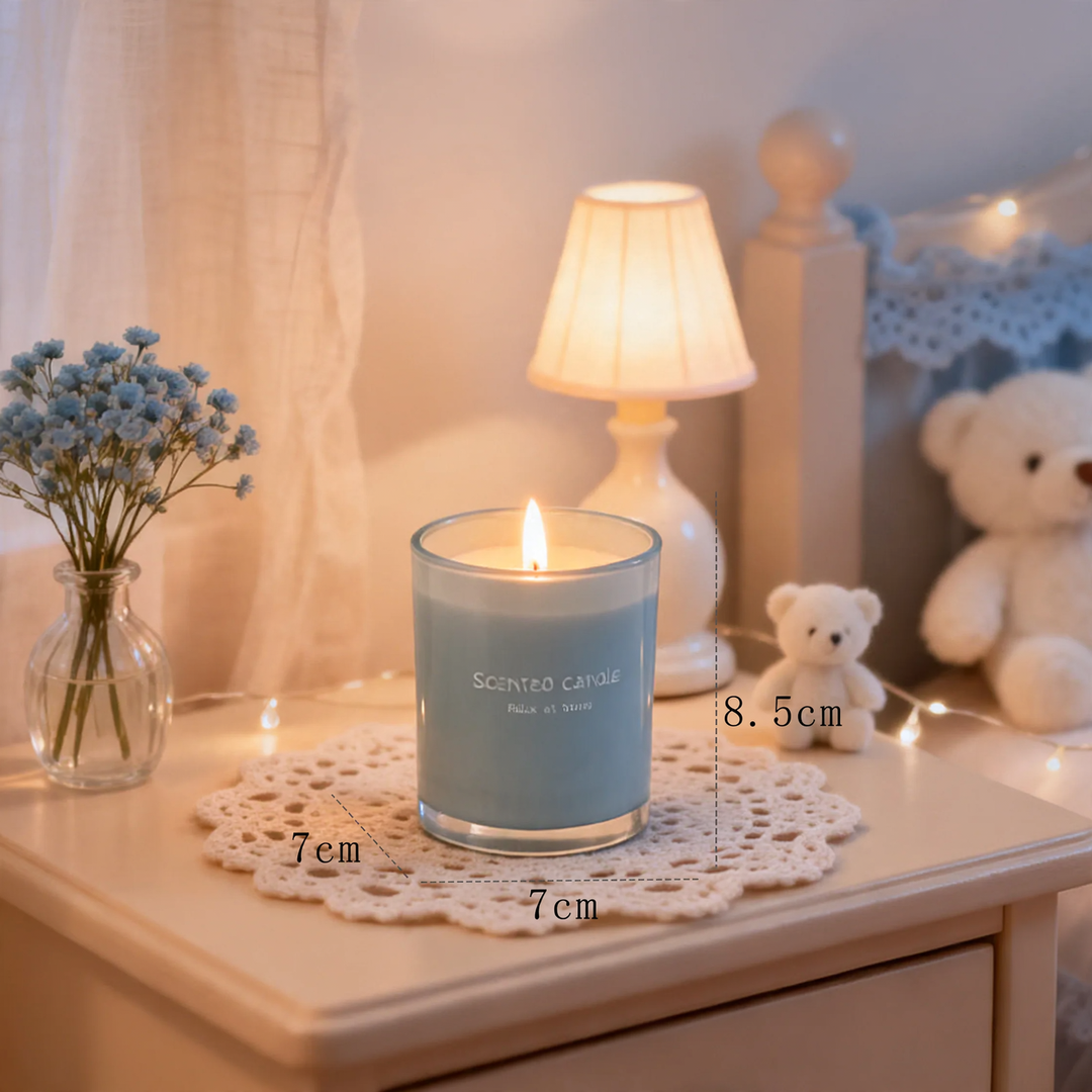 Table lamp with scented candle and lever mechanism