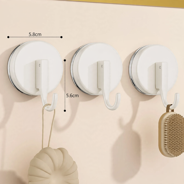Suction cup hooks, set of 4, plastic